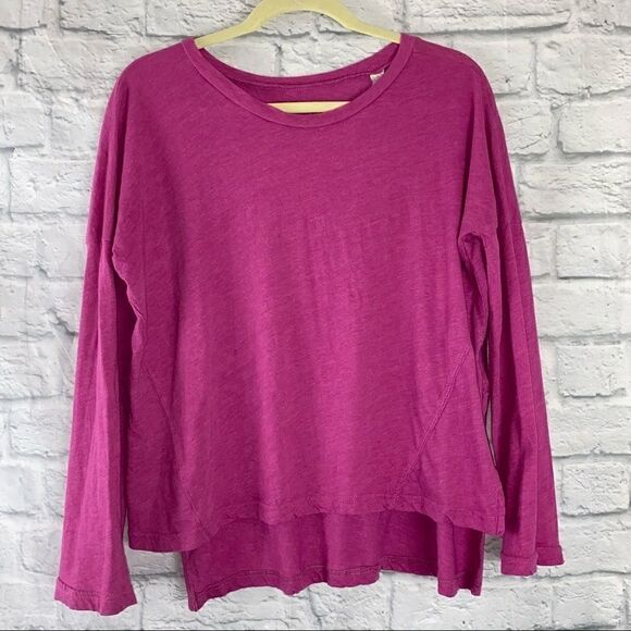 Threads 4 thought Longsleeve hi lo flowy top w/ side slits & drop shoulder sz S - Picture 1 of 7